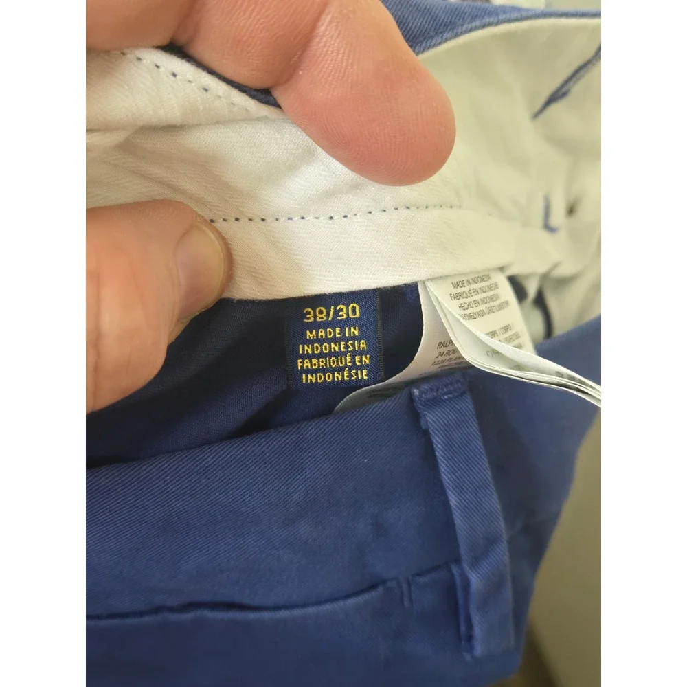 Polo Ralph Lauren Mens Stretch Classic Fit Chino Pants Blue 38x30